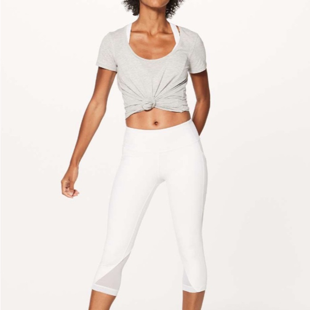 Lululemon Athletica Sweat your heart out crop 21” White Activewear
